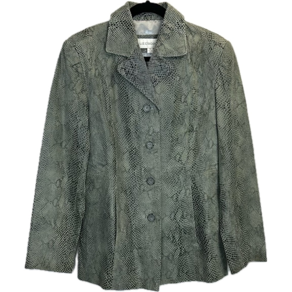 NWT Genuine Leather Snake Pattern Jacket by Liz Claiborne  Size M